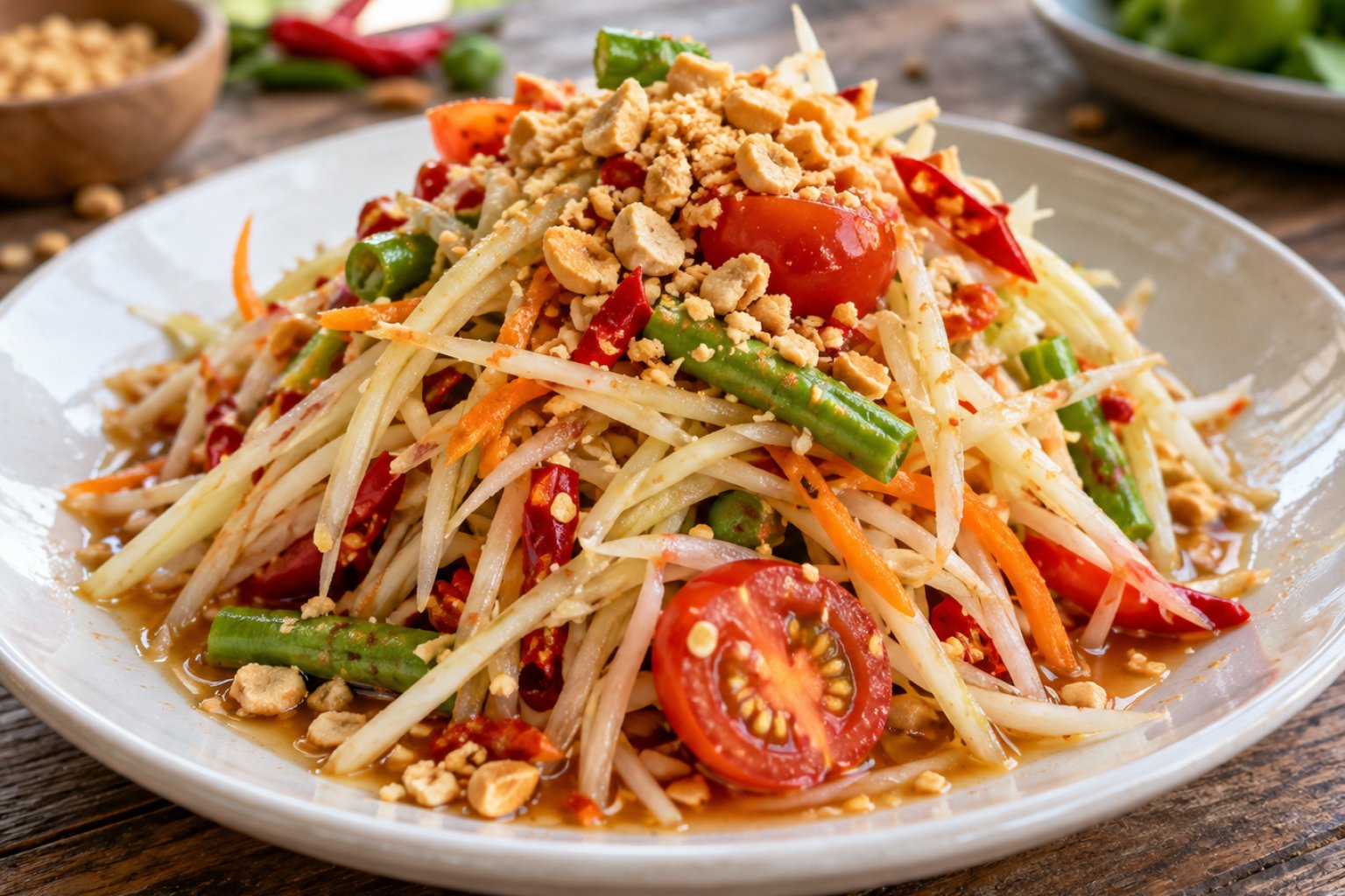 Thailändischer Papaya-Salat Som Tam