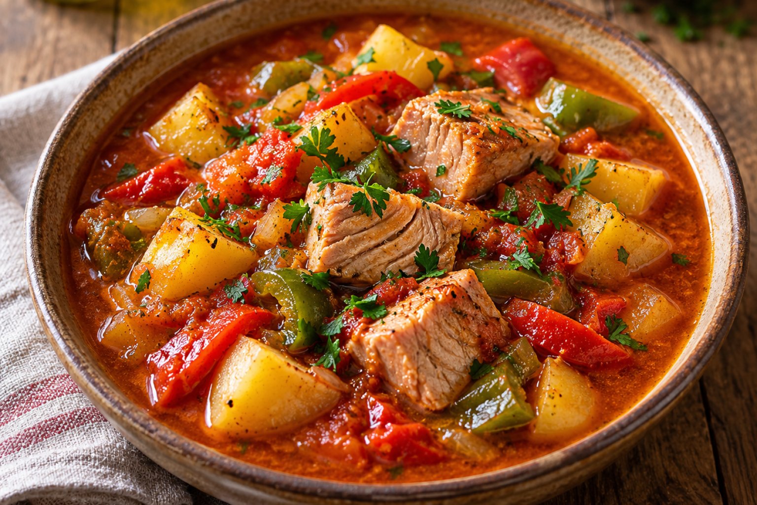Baskischer Thunfisch-Pfeffer-Eintopf Marmitako – Rezept mit Kalorien und Nährwerten