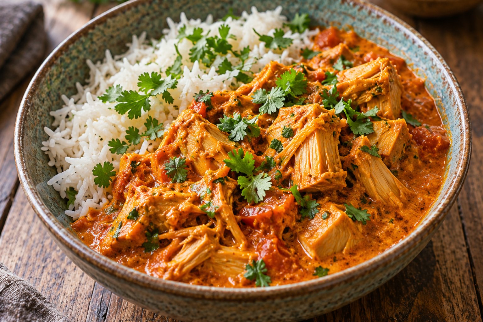Vegane Jackfruit-Tikka-Masala-Bowl – Rezept mit Kalorien und Nährwerten