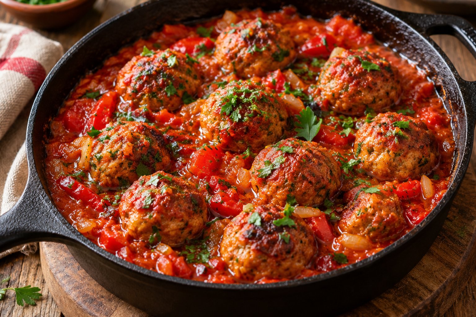 Spanisches Albóndigas mit Tomatensauce – Rezept mit Kalorien und Nährwerten