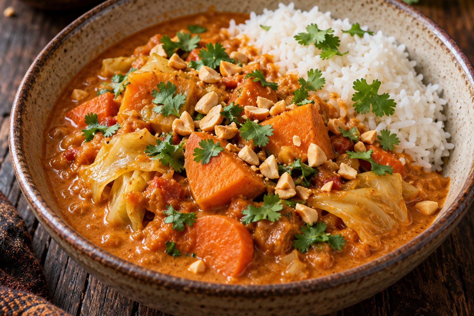 Senegalesischer Erdnuss-Gemüse-Eintopf Maafe – Rezept mit Kalorien und Nährwerten