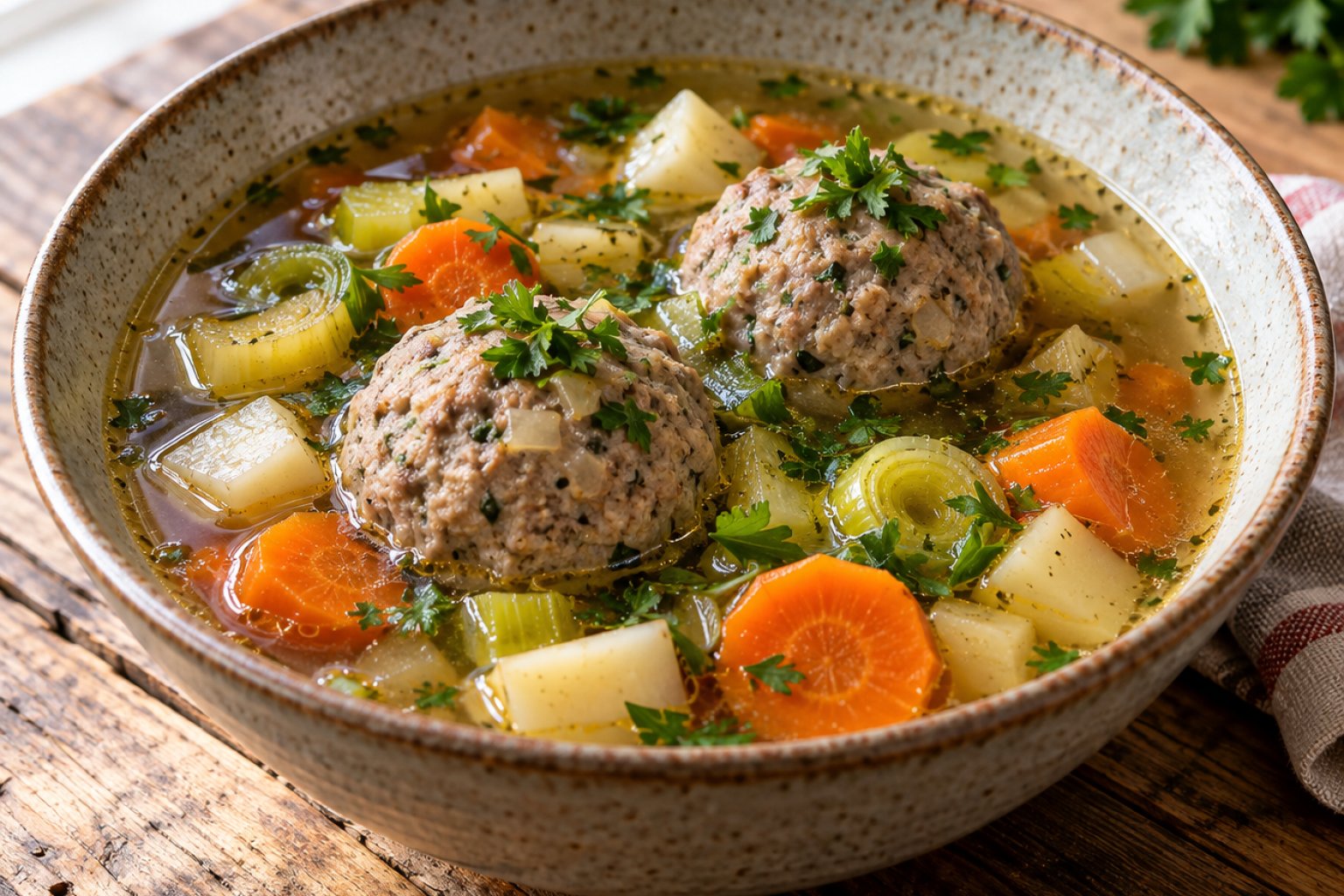 Bayerischer Leberknödel-Eintopf mit Wurzelgemüse – Rezept mit Kalorien und Nährwerten