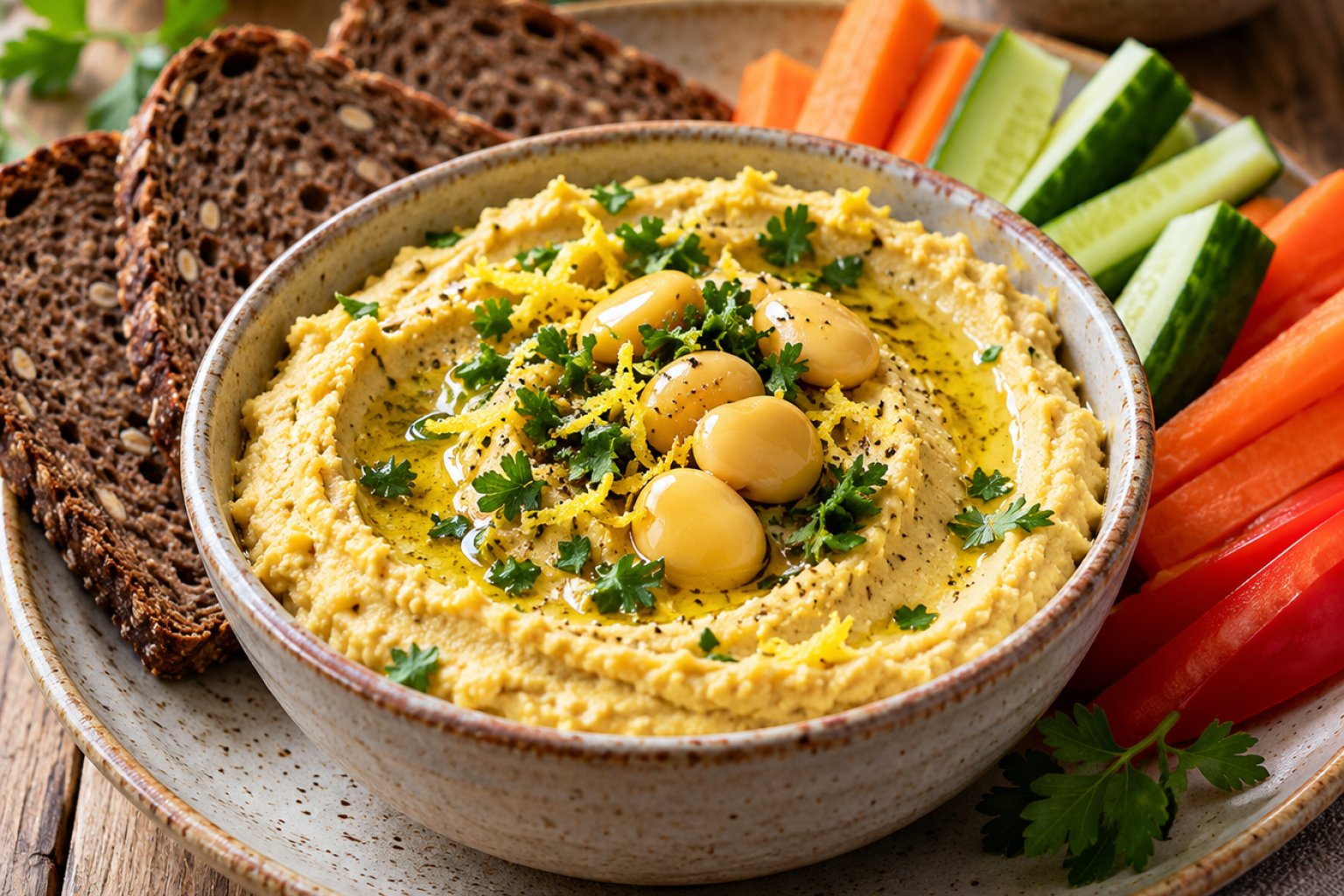 Lupinen-Hummus mit Zitronen-Petersilie