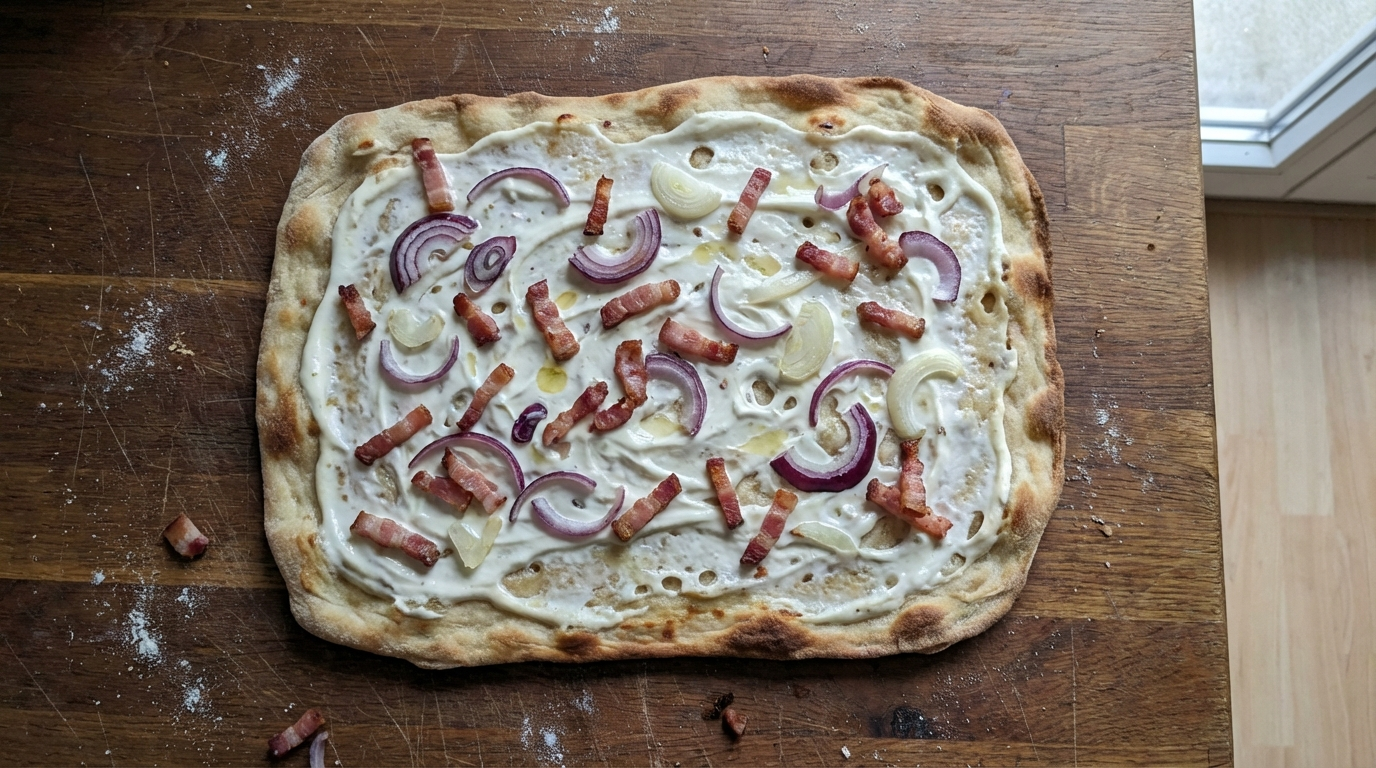 Klassischer Flammkuchen